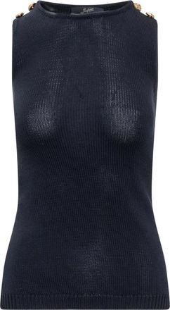 Seafarer Stijlvolle Angelique Cot Top - Dames - Tops zonder mouwen - Blauw - S - Katoen - Tops