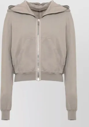 Rick Owens cotton hooded zip-up sweatshirt