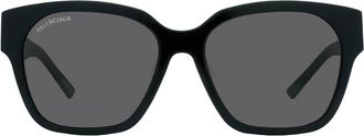Balenciaga Grey Square Unisex Sunglasses BB0215SA 001 56