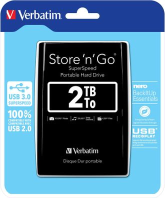 OEM Disco Duro Externo Verbatim De 2 Tb Usb, 53177