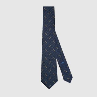 Gucci GG Silk Jacquard Tie, Blue