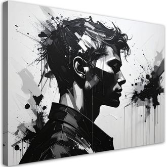 Feeby Impresi&oacute;n De Imagen Expresivo Retrato De Hombre En Blanco Y Negro 100x70
