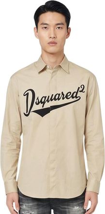 Dsquared2 Beige Regular Logo Shirt