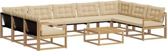 vidaXL Conjunto De Sof&aacute;s De Exterior 10 Uds. Y Beige Vidaxl