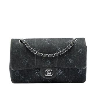 Chanel Borsa a spalla Chanel Pre-owned Vintage in denim con doppia patta - - Pre-owned - Donna - Nero - ONE SIZE