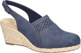 Easy Street Aloha Slingback Espadrille Wedge Pump in Navy at Nordstrom, Size 8.5