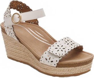 Aetrex Womens Sydney Espadrille Quarter Strap Sandals In Ivory