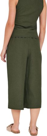 M&Co Petites Petite Khaki Textured Culottes - Womens