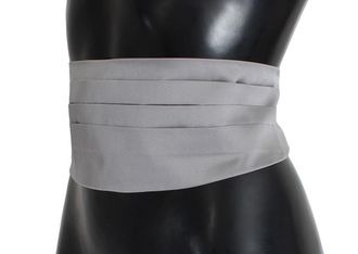 Dolce & Gabbana Mens Gray Waist Belt Silk Cummerbund