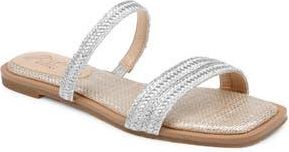 Badgley Mischka Helena Slide Sandal in Silver/fab at Nordstrom Rack, Size 8.5