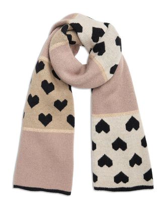 Saachi Saachi Heart Mixed Pattern Scarf