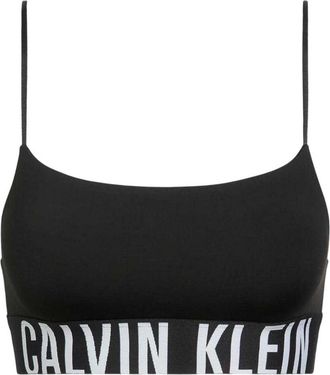 Calvin Klein Sportbeha voor dames met herhaald logo en nauwsluitende pasvorm (Zwart)