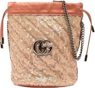 Gucci Pre-owned Bucket Bags, female, Pink, Size: ONE SIZE Pre-owned Leather Bucket Bag