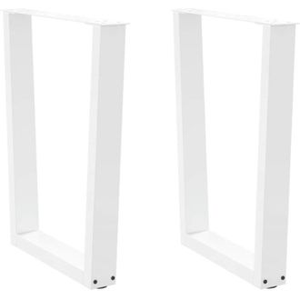 vidaXL Patas Para Mesa De Comedor En Forma De V (2 Unidades), Color Blanco, 60 X (72-73,3) Cm, Acero Vidaxl
