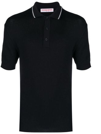 Orlebar Brown Gebreid poloshirt - Blauw