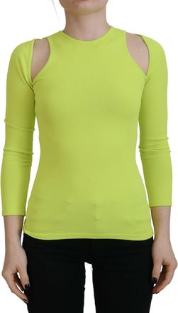 Dsquared2 Dsquared&sup2; yellow Viscose Open Shoulder Long Sleeves Womens Top (Pre-Owned)