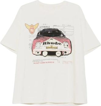 Rhude Camiseta Gr&aacute;fica Rally International Paris Dakar - Tops - Hombre - Blanco - XL