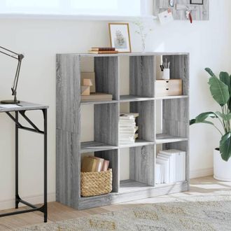 Berkfield Home Elegant Bookcase Grey Sonoma 102x32x108 cm Engineered Wood | Size: 102 x 32 x 108 cm