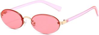 Generic Outdoor Men Vacation Sunglasses Women Commuter Sports Sun Glasses(Pink)