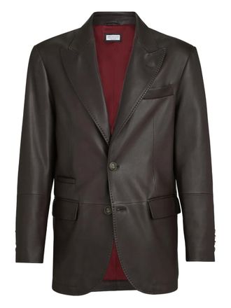 Brunello Cucinelli Blazer con revers a lancia - Marrone