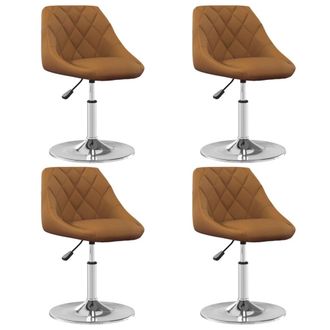 vidaXL Vidaxl - Sillas De Comedor Giratorias 4 Unidades Terciopelo Marr&oacute;n