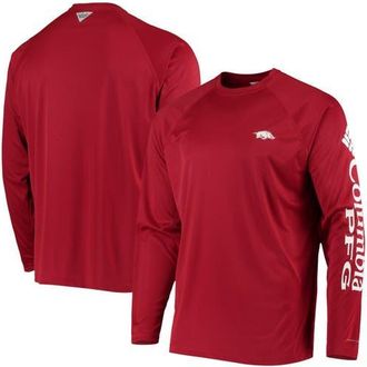 Columbia Mens Columbia Cardinal Arkansas Razorbacks Terminal Tackle Omni-Shade Raglan Long Sleeve T-Shirt at Nordstrom, Size Medium