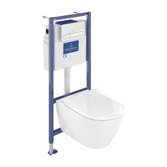 Villeroy & Boch Villeroy Et Boch Pack Inodoro Subway 2.0 Sin Aro Con Asiento + Estructura De Soporte Suelo Y Pared Viconnect Pro + Placa Cromada