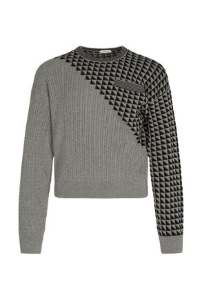 Versace KNIT SWEATERTRIANGLES TEXTURE Size: 50, colour: GREY