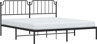 vidaXL Estructura Cama Sin Colch&oacute;n Con Cabecero Metal Negro 183x213 Cm Vidaxl