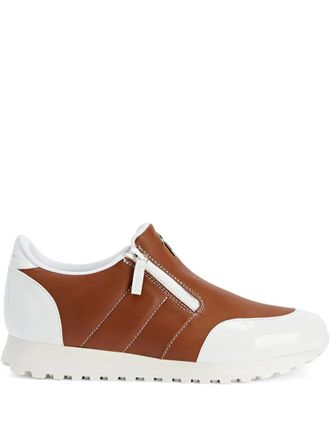 Giuseppe Zanotti Ilde Run double-zip low-top sneakers - Brown