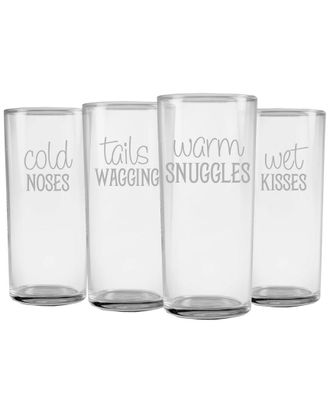 SUSQUEHANNA GLASS Set Of Four 15.5Oz Cold Noses Slim Hiball Glasses