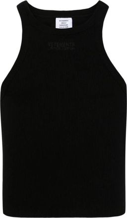 VETEMENTS Sleeveless Tops - Dames - Tops zonder mouwen - Zwart - XL - Katoen - Tops