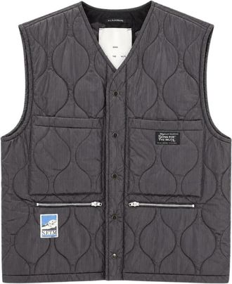 Song for the Mute Wiggle Quilt Vest - Heren - Bodywarmers - Zwart - M - Jassen