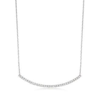 RS Pure by Ross-Simons Diamond Curved Bar Necklace in Sterling Silver