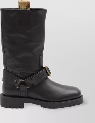 Burberry leather saddle boots
