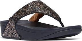 FitFlop Lulu Glitter Post Toe Wedge Sandal in Midnight Navy Mix at Nordstrom Rack, Size 10