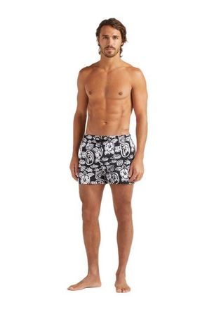 Vilebrequin Mens Tahiti Turtles Stretch Swim Shorts in Noir at Nordstrom, Size X-Large