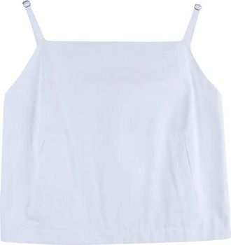 Sportmax Cropped Cotton Top with Zipper - White