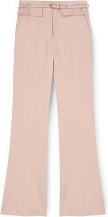 Motivi Flared broek in gabardine - Dames - Wijde Broeken - Roze - XS - Katoen - Broeken