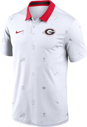 Nike Georgia Vapor Pattern Nike Mens Dri-FIT College Polo in White | 00HT075KNGB-RNS