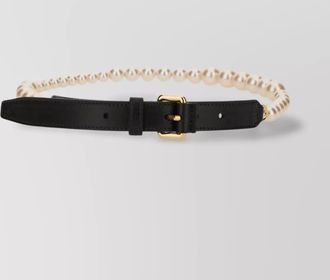 Moschino pearl-embellished belt