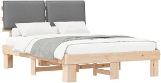 vidaXL Estructura De Cama Con Cabecera Tapizada Gris Claro Vidaxl