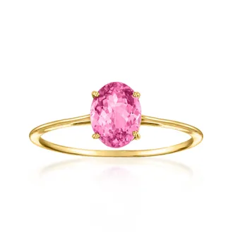 Ross-Simons Oval Pink Tourmaline Ring in 14kt Yellow Gold