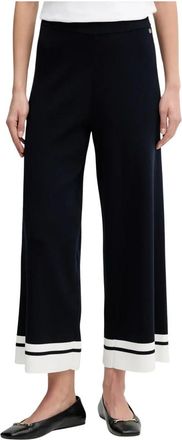 Joseph Ribkoff Broeken, Dames, Blauw, S, Nylon, Broek met wijde pijpen en middelhoge taille