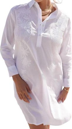 Debbie Katz Penny Shirt Tunic Top In White