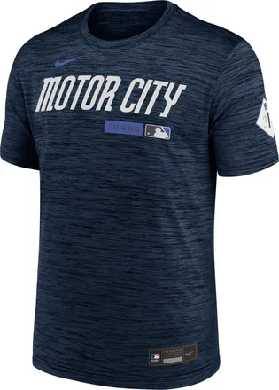 Nike Detroit Tigers City Connect Velocity Nike Mens Dri-FIT MLB T-Shirt in Blue | 02ER4FADG-HR3