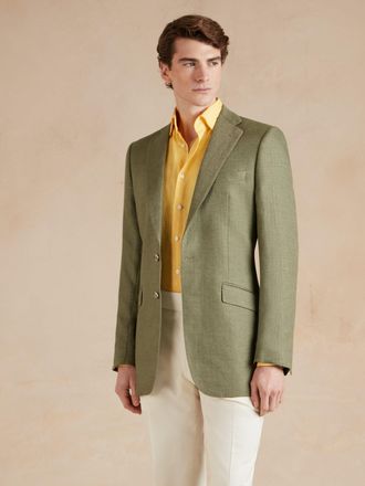 Oliver Brown Eaton Jacket French Linen - Fern Green