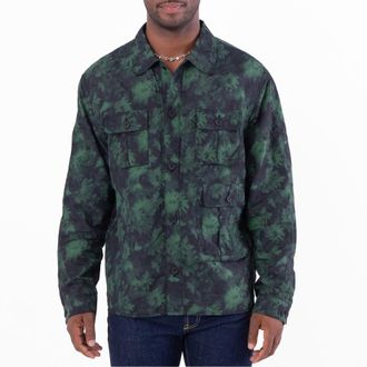 Kenzo Ghost Flower Print Shirt Jacket, Size Medium