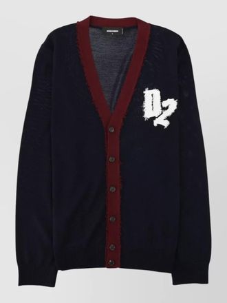 Dsquared2 jacket contrast trim ribbed cuffs hem