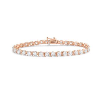 Diana M. Jewels 14kt rose gold 5cts round lab grown diamond 3-prong tennis bracelet
